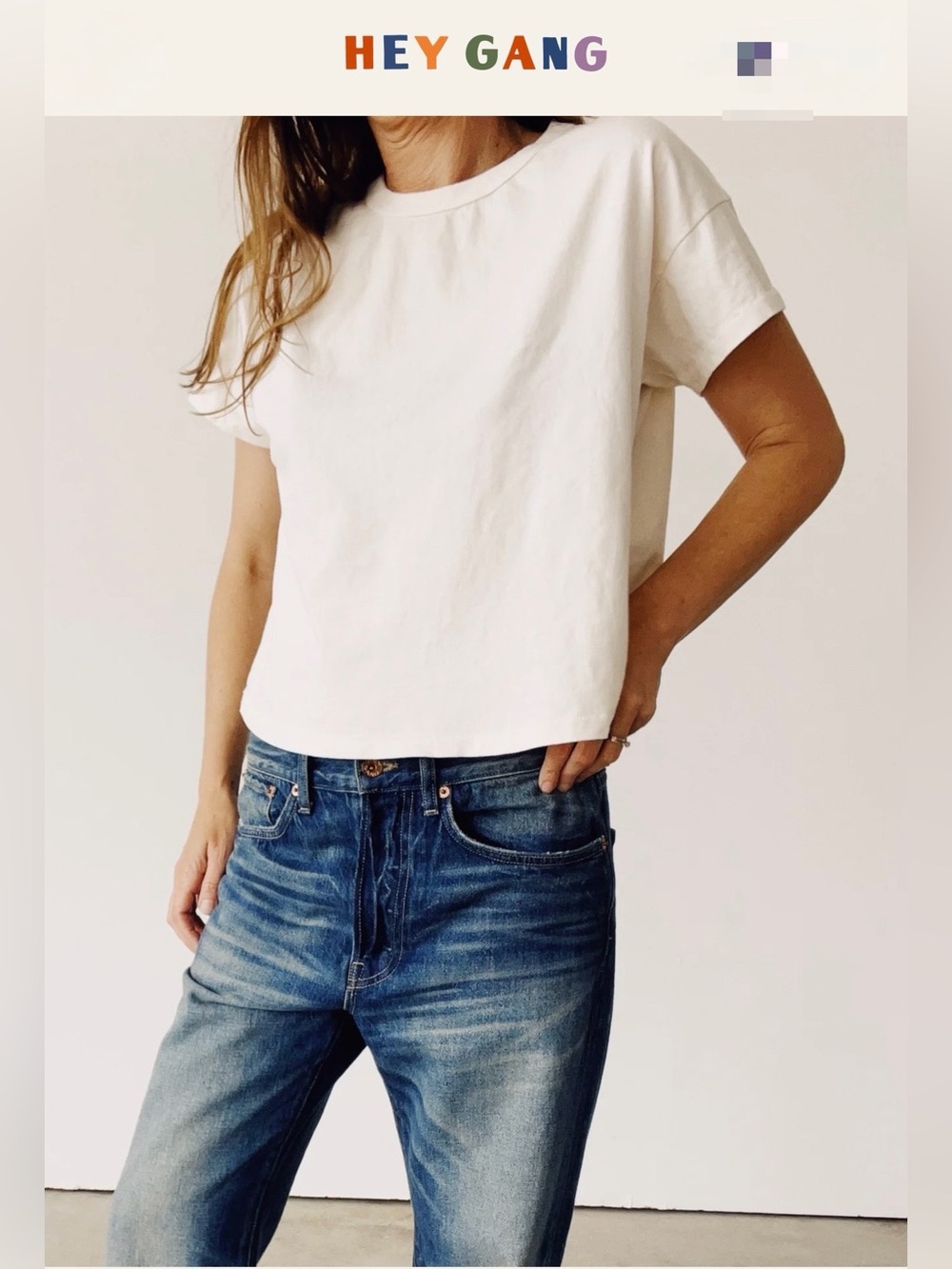 Hey Gang - 3pk Boxy Tee Women's (Gray, Natural, Black) Short Sleeve Tee Size 0 - Picture 3 of 5